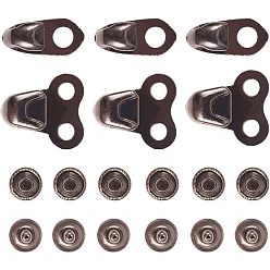 Черный Цвет Металла Крючки шнурка сплава ботинка, для скалолазания и уличной обуви, с заклепками, металлический черный , 20 комплектов / размер, 40sets / коробка