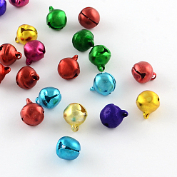 Mixed Color Aluminum Bell Charms, Mixed Color, 9x8x7mm, Hole: 1.5mm