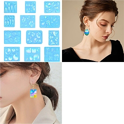 Oval Голографический кулон своими руками в силиконовой форме, формы для литья смолы, для уф-смолы, изготовление изделий из эпоксидной смолы, овальные, 97x107x6 мм, отверстие : 3 мм, внутренний диаметр: 23~49x18~38 мм