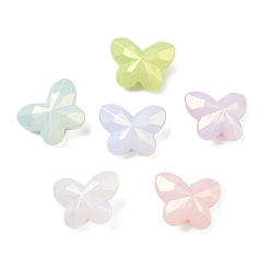 Couleur Mélangete Perles acryliques opaques nacrées, papillon, facette, couleur mixte, 14.5x18x9mm, Trou: 2mm, environ531 pcs / 500 g