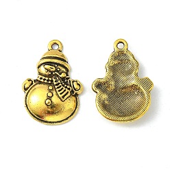 Античное Золото Сплавочные подвески тибетского стиля, без кадмия, без никеля и без свинца, Рождество, снеговик, античное золото , 25x17x4.5 мм, отверстие : 2 мм