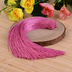 Камелия Красивый дизайн украшения нейлон кисточкой кулон, камелия, 160x18 мм, отверстие : 4 мм