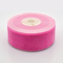 Ярко-Розовый Полиэстер бархат лента для упаковки подарка и украшения празднества, ярко-розовый, 1-1/2 дюйм (38 мм), о 20yards / рулон (18.29 м / рулон)