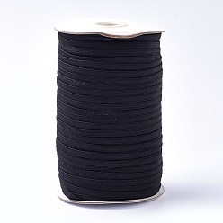 Noir (vente de clôture défectueuse : la bobine moisit), bande élastique plate, rouleau de cordon de sangle extensible tressé pour la couture et la fabrication de masques, noir, 5x0.5mm, environ 170 verges / rouleau