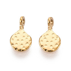 Настоящее золото 18K 304 подвески-слезинки из нержавеющей стали, ионное покрытие (ip), реальный 18 k позолоченный, 8x5x2 мм, отверстие : 1 мм