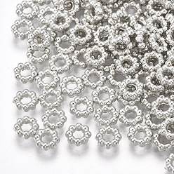 Platino Cuentas espaciadoras de plástico ccb, buñuelo, Platino, 5.5x2 mm, agujero: 2 mm