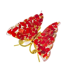 Красный Натуральная красная яшма с внутренними украшениями из сухоцветов, для украшения дома, красные, 85x70 мм