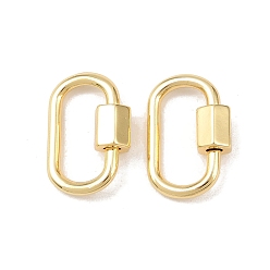 Настоящее золото 18K Латунные подвески с карабином, долговечный, без свинца и без кадмия, стойки покрытие, овальные, реальный 18 k позолоченный, 19x12.5x2 мм
