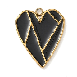 Сердце 304 нержавеющей стальной эмали подвески, без кадмия, без никеля и без свинца, ионное покрытие (ip), золотые, сердце, 22x17.5x2 мм, отверстие : 1.6 мм