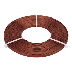 Седло Коричневый Алюминиевая проволока, плоский, седло коричневый, 5x1 мм, около 32.8 футов (10 м) / рулон