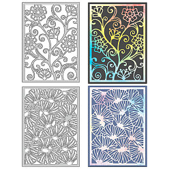 Цветок Углеродистая сталь разрезает трафареты, для diy scrapbooking, Фотоальбом, декоративная бумага для тиснения, цвет нержавеющей стали, цветок, 142x102x0.8 мм, 2 шт / комплект