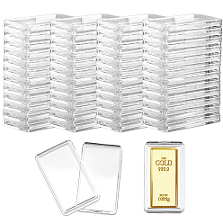 Прозрачный Прямоугольная акриловая коробка, прозрачные, 4.6x2.55x0.5 см