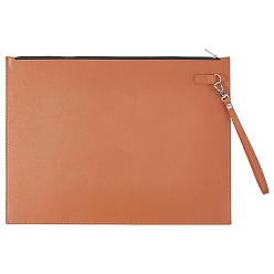Сиена Прямоугольная сумка для документов из искусственной кожи для совещаний, карманы для файлов, с молнией из сплава, цвет охры, 263x346x2 мм