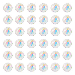 Прозрачный АВ 80 шт. стеклянные бусины с полурадужным покрытием, граненые круглые, ясно AB, 10x9 мм, отверстие : 1.5 мм