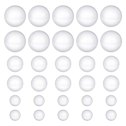 WhiteSmoke 600Pcs 3 Style Glass Beads, Round, No Hole, WhiteSmoke, 4~8mm, 200pcs/style