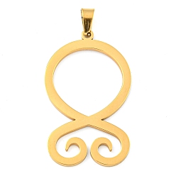 Настоящее золото 18K 304 подвески из нержавеющей стали, лазерная резка, оберег тролльского креста, реальный 18 k позолоченный, 33x20x1.3 мм, отверстие : 5x3 мм