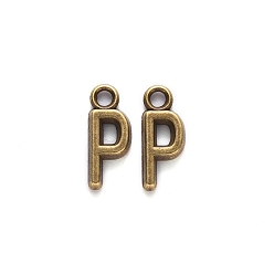 Letter P Сплавочные подвески тибетского стиля, без кадмия, без никеля и без свинца, Письмо P, р: 15.5x6x2 мм, отверстие : 2 мм, Около 1535 шт / 1000 г