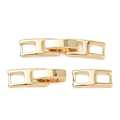 Real 18K Gold Plated SHEGRACE Brass Watch Band Clasps, Cadmium Free & Lead Free & Nickel Free, Rectangle, Real 18K Gold Plated, 26x5.5x4mm
