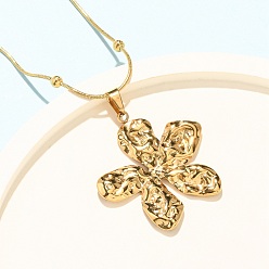 Золотой 304 Кулоны-подвески в виде цветка из нержавеющей стали для женщин, золотые, 16.50 дюйм (41.9 см)