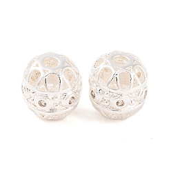 Серебро Латунные микропаве из прозрачного кубического циркония, без кадмия, без никеля и без свинца, колонка, серебряные, 8x9 мм, отверстие : 2 мм