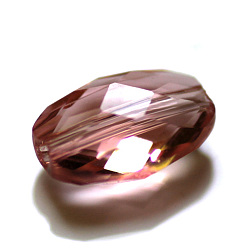 Легкий Лосось Имитация Австрийские кристаллические шарики, класс AAA, граненые, овальные, светлый померанцевый, 13x10x7 мм, отверстие : 0.9~1 мм