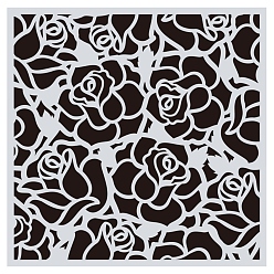 Белый Цветочный узор экологически чистый ПЭТ пластик полый рисунок силуэт трафарет, трафареты для рисования граффити своими руками, квадратный, белые, 15x15 см