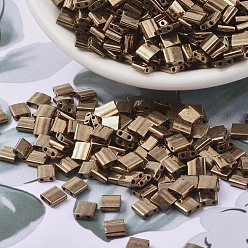 (TL457) Metallic Dark Bronze MIYUKI TILA Beads, Japanese Seed Beads, 2-Hole, (TL457) Metallic Dark Bronze, 5x5x1.9mm, Hole: 0.8mm, about 590pcs/50g
