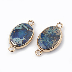 Стально-синий Гальванический натуральный регалит / императорская яшма / яшма из морских отложений, со сплавочной фурнитурой, овальные, стальной синий, 25.5x13x5.5 мм, отверстие : 2 мм