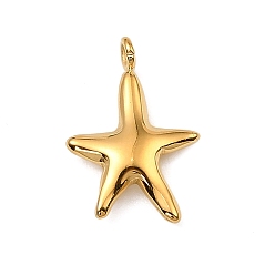 Морская звезда 304 подвески из нержавеющей стали, без кадмия и без свинца, золотые, морская звезда, 15.5x11x3 мм, отверстие : 1.6 мм