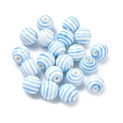 Светло-Голубой Фарфоровые бусины ручной работы, круглые, пастельный фарфор, Небесно-голубой, 12.5 мм, отверстие : 2.5 мм