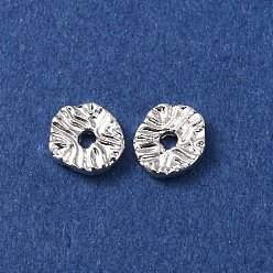 Серебро Сплавочные бусины, плоско-круглые, долговечный, стойки покрытие, серебряные, 7x6x1.5 мм, отверстие : 1.4 мм