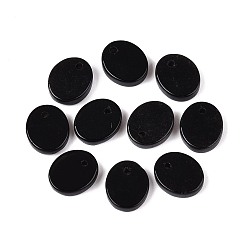 Black Onyx Подвески из натурального черного оникса (окрашенные и нагретые), плоские овальные подвески, 12x10x3 мм, отверстие : 1~1.2 мм