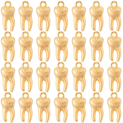Golden 80Pcs Zinc Alloy Pendants, Tooth Charms, Golden, 15.5x7.5x5mm, Hole: 1.6mm