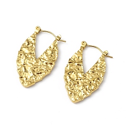 Золотой Ионное покрытие (ip) 304 серьги-кольца из нержавеющей стали для женщин, золотые, 30x18x2.5 мм, штифты : 0.5 мм