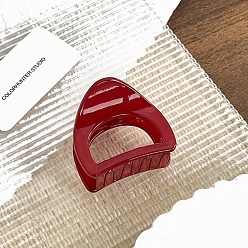 Темно-Красный Пластиковые зажимы когтя волос, аксессуары для волос для женщин и девочек, треугольные, темно-красный, 52x49 мм