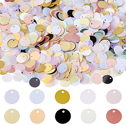 (52) Непрозрачная лаванда 2880шт 10 цвета украшения аксессуары, пластиковые пайетки / блестки из пвх, плоско-круглые, разноцветные, 10x0.2 мм, отверстие : 1.4 мм, 2880 шт / цвет