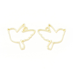 Light Gold Подвески с открытой задней панелью из сплава с покрытием в стойку, для diy уф смолы, эпоксидная смола, Прессованные цветочные украшения, без кадмия, без никеля и без свинца, золотой свет, 28.5x30x2 мм, отверстие : 2 мм