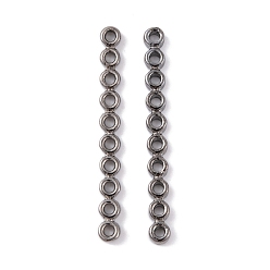 Черный Цвет Металла Латуни многожильных ссылки, без кадмия, без никеля и без свинца, 10-луночное, овальные, металлический черный , 44.5x4.5x2.5 мм, отверстие : 2 мм