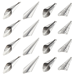 Stainless Steel Color 20Pcs 2 Style 304 Stainless Steel Pendants, Calla Lily, Stainless Steel Color, 10pcs/style