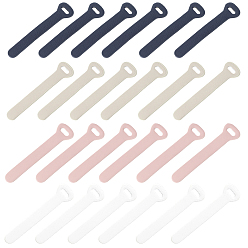 Mixed Color 24Pcs 4 Colors Imitation Leather Zipper Pull Fixer Replacement for Tab Luggage Purse Repair Accessories, Mixed Color, 6.7x0.85~1.5x0.17cm, Hole: 8x4mm, 6pcs/color