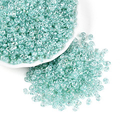 Бледно-бирюзовый Прозрачные цветные блестящие стеклянные бусины, овальные, 2-луночное, бледные бирюзовая, 3~4.5x5~6x2.5~3 мм, отверстие : 1~1.2 мм, Около 6080 шт / фунт