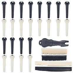 (52) Непрозрачная лаванда 41шт. 7 стили набор пластиковых гитарных колышков, седла для гитары из ПВХ и дерева, для акустической гитары, разноцветные, 32~72x8~20 мм