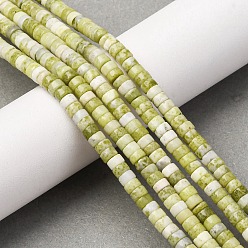 Другие Нефриты Природного нефрита нитей бисера, диск, Heishi бусы, 4~5x2~2.5 мм, отверстие : 0.7 мм, около 160 шт / нитка, 15'' (38.1 см)