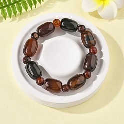 Натуральный Агат Браслеты из натуральных агатовых бусин, окрашенная и подогревом, баррель, внутренний диаметр: 2-1/4 дюйм (5.8 см)