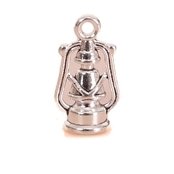 Платина Керосиновая лампа сплав мини модель, аксессуары для кукольного домика с микро-ландшафтом, притворяясь опорными украшениями, платина, 20x10 мм