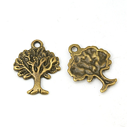 Античная Бронза Сплавочные подвески тибетского стиля, без кадмия и без свинца, античная бронза, дерево, 22x17x2 мм, отверстие : 2 мм