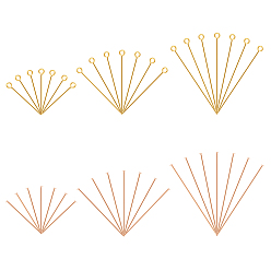 Golden 304 Stainless Steel Flat Head Pins & Eye Pins Sets, Golden, 240pcs/box