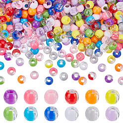 (52) Непрозрачная лаванда 600 шт 12 цвета прозрачные бусины из смолы, бусины с большим отверстием, круглые, два тона, разноцветные, 11.5x9.5 мм, отверстие : 5 мм, 50 шт / цвет