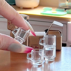 Прозрачный Чашка из пвх мини модель, аксессуары для кукольного домика с микро-ландшафтом, притворяясь опорными украшениями, прозрачные, 13~15x14.5 мм, 4 шт / комплект