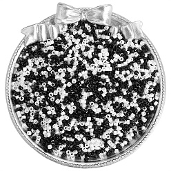 Черный Стеклянный бисер непрозрачных цветов, плоско-круглые, чёрные, 2 мм, о 1100 шт / комплект
